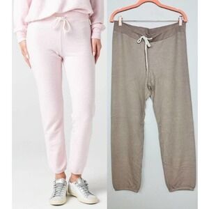 Monrow NWT Reversed Elastic Waist Drawstring Vintage Sweatpants Acorn Size Large